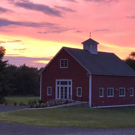 Barn with sunset
